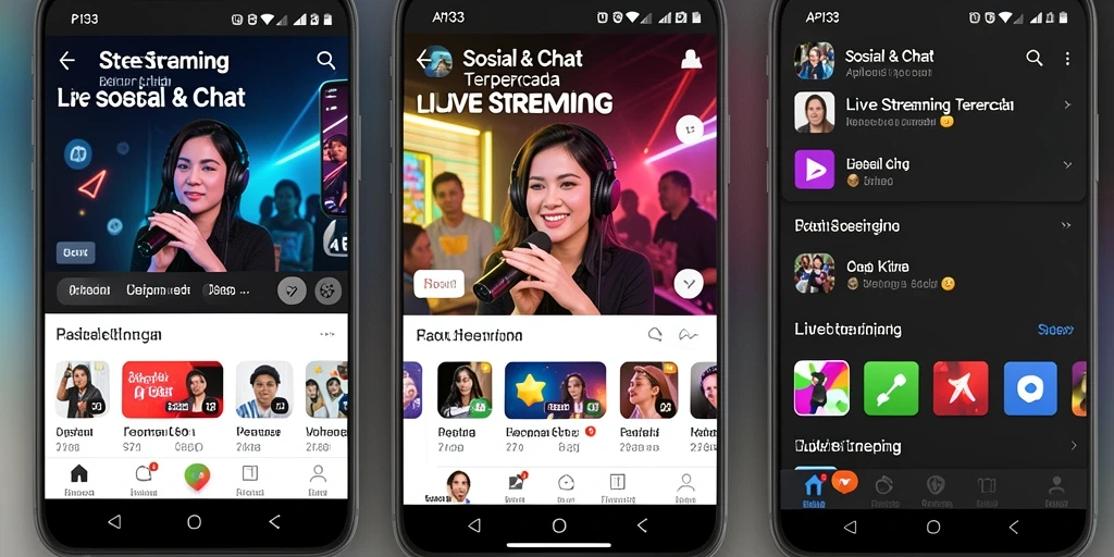 Tampilan antarmuka API33 yang interaktif dan menarik saat Live Streaming.