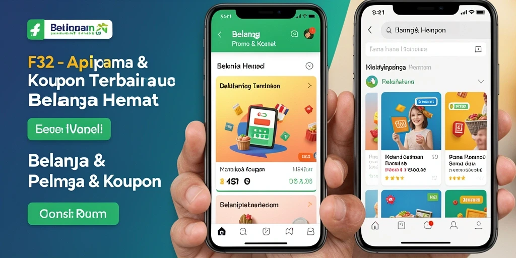 Tampilan antarmuka F32 yang menampilkan penawaran menarik dan kupon.