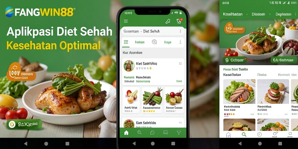 Antarmuka aplikasi FANGWIN88 yang membantu mencapai diet sehat.