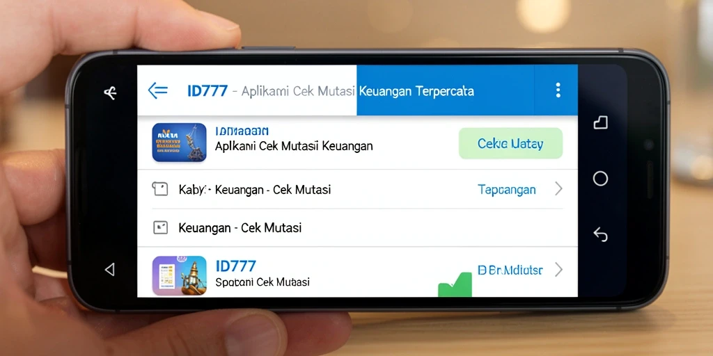 Antarmuka ID777 menunjukkan tampilan Cek Mutasi yang jelas dan informatif.