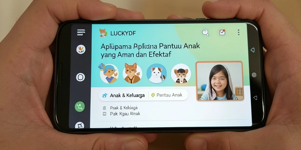 Antarmuka LUCKYDF yang intuitif untuk memantau aktivitas anak.