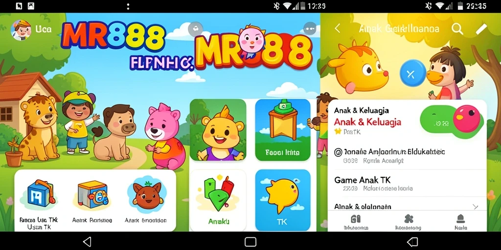 Antarmuka permainan yang ceria dan edukatif untuk anak-anak.