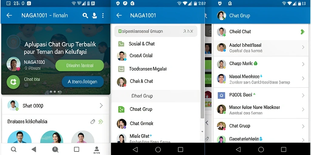 Tampilan antarmuka NAGA1001 dengan fitur Chat Grup yang menarik.