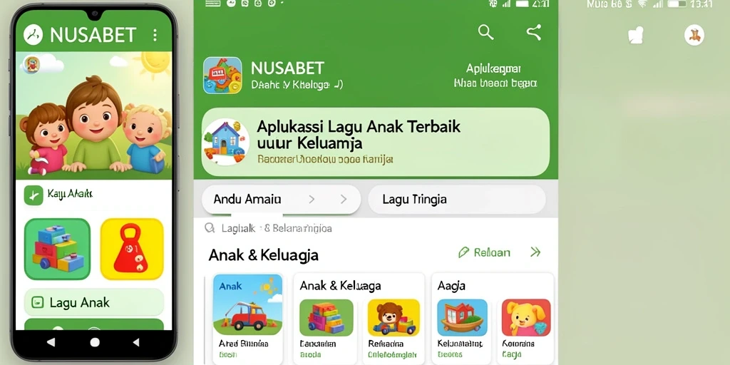 Antarmuka aplikasi NUSABET yang ceria dan interaktif untuk anak-anak.