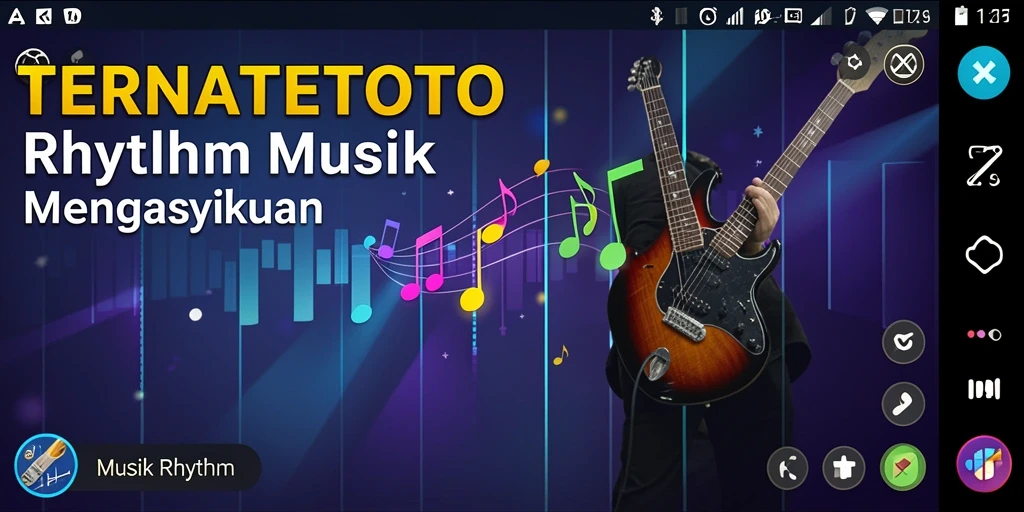 Antarmuka TERNATETOTO dengan elemen Musik Rhythm yang menarik.